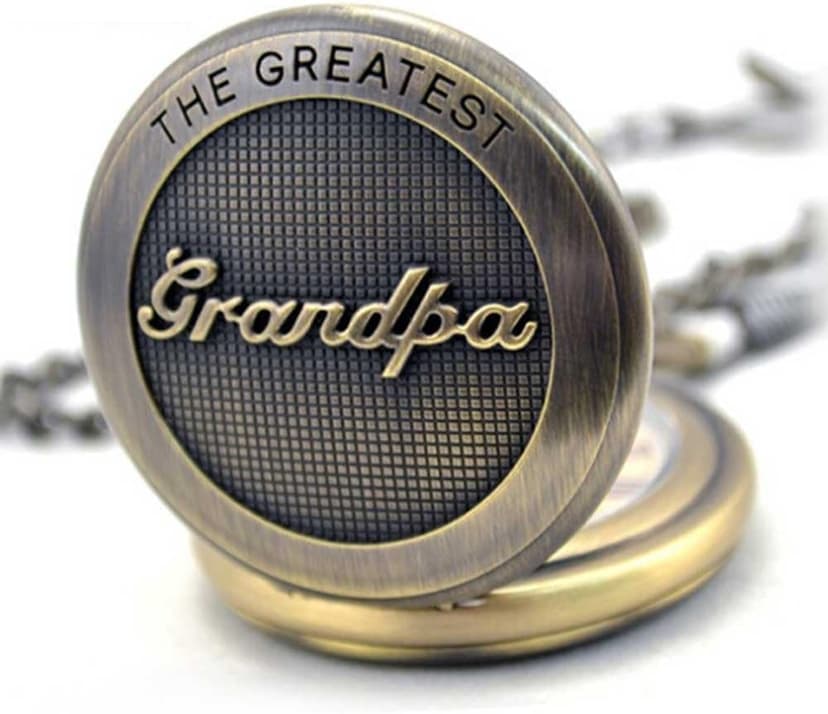 Fathers Personalized Engraved Pocket Watch, Engraved Dad, Grandpa for Father and Grandpa,Men's Pocket Watch with Chain