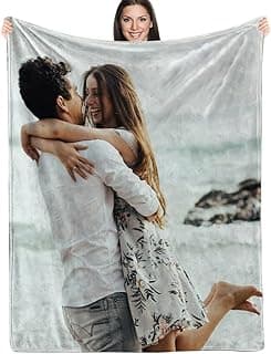 Custom Blanket with Picture Text Customized Fleece Photo Blanket for Couples Gifts Personalized Blankets and Throws Christmas Birthday Gifts for Boyfriend Girlfriend