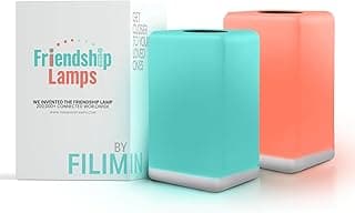 Friendship Lamp FriendLi by Filimin - Subscription Required Wi-Fi LED Light for Long Distance Touch Lamp, Present for Best Friend, Relationship, Family, Unique Gifts, Easy App Setup - Set of 2
