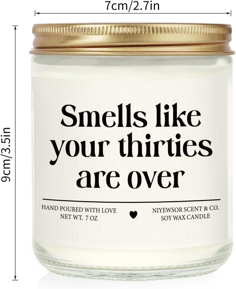 Niyewsor 40th Birthday Gifts Women Men, Forty Birthday Candle, 1985 40th Birthday Decorations for Women Men, 40 Year Old Bday Gifts for Friend, Sister, Wife, Husband, Handmade, 7oz