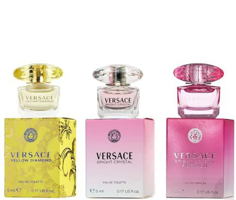 Versace Perfume Gift Set for Women – Mini Variety Gift Set Trio Collection – Absolu, Bright Crystal, Yellow Diamond