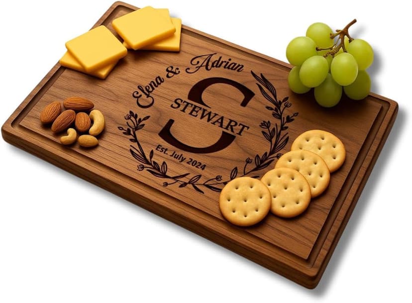 Personalized Cutting Board – Custom Cutting Board Wood Engraved Charcuterie Board, Unique Gift for Wedding, Anniversary, Bridal Shower, Couples, Christmas, Parents & Housewarming