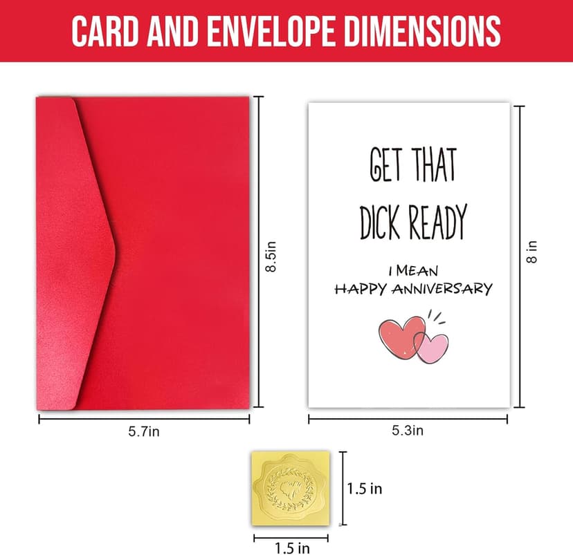 Hilarious Anniversary Card for Husband, Happy Anniversary Card Gift, One Year Cardstock for Boyfriend, (Get that Ready)