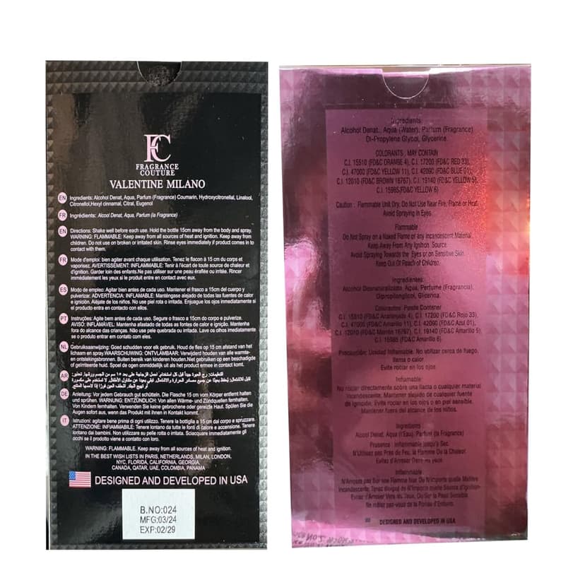 Valentine Couple Set Perfume,Long Lasting Sweet Scent for Women/Men Fragrance 2x100ML