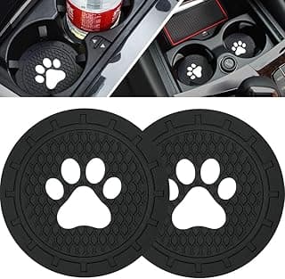 Car Cup Holder Coasters-Car Interior Accessories 2.75 inch Silicone Anti Slip Cute Dog Paw Car Coaster -Universal (Pack of 2)
