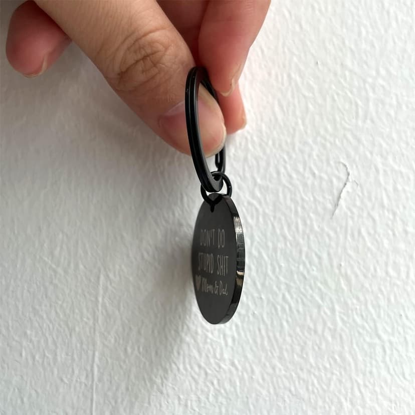 Funny Keychain Gift for Teenager from Mom, Don't Do Stupid Shit Keychain, Gift for Son Daughter Kids, Go to College Presents