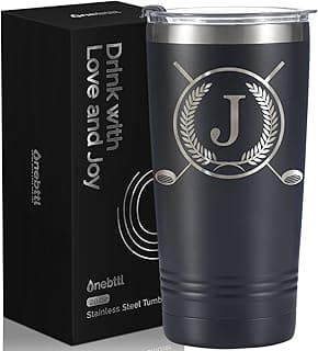 Onebttl Golf Gifts for Men with Initial for Golfer & Golf Lovers, 20oz Travel Mug with Golfing Design, Perfect Gifts for Men, Birthday, Christmas - J