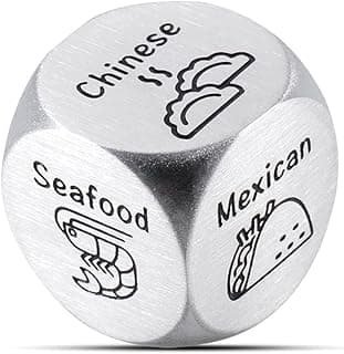 Anniversary Steel Gifts for Him Her Date Night Dice Gift for Boyfriend Girlfriend Wife Husband Couple Women Men Food Dice Decider Sweetest Day Birthday Wedding Valentines Christmas White Elephant