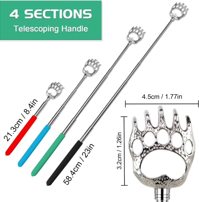 HOFASON 6 Pack Back Scratcher Fathers Day Dad Gifts, White Elephant Gifts for Adults, Stocking Stuffers for Men Women Teens, Prizes for Adults, Extendable Bulk Back Massager for Thanksgiving Birthday