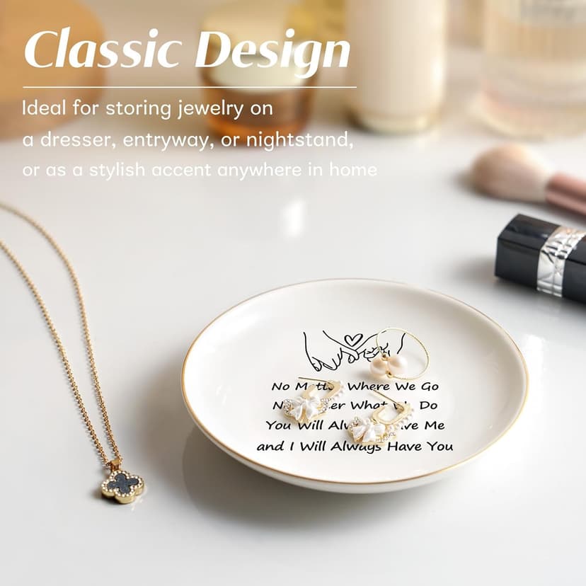 Best Friend Birthday Gifts for Women Ceramic Jewelry Dish, Long Distance Friendship Gifts for Women, Galentines Day Gifts for Friends Bestie Coworkers Classmates