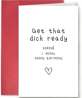 SuperShunhu Dirty Birthday Card for Husband, Sleazy Birthday Card for Boyfriend Him, Raunchy Birthday Card from Girlfriend Wife Her