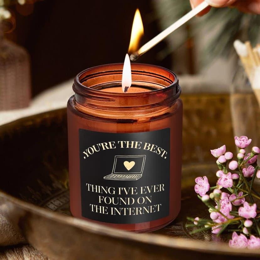 Best Thing I Found on The Internet Candles for Women Men - Gift for Her Him Best Friend Wife Husband Girlfriend Boyfriend - Relaxing Soy Candle - Anniversary, Birthday, Valentines Day Gifts