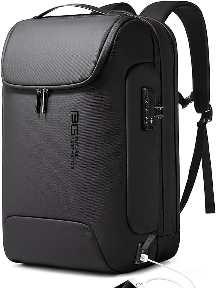 BANGE Men's Anti-Theft Backpack,Waterproof Fashion Travel Backpacks,High Tech Backpack with USB3.0 Charging Port,Business Laptop Backpack Fits 17.3 Inch Notebook…