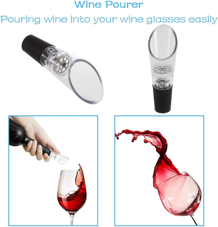 Electric Wine Bottle Opener Automatic Wine Opener Rechargeable Electric Corkscrew with Wine Aerator,Foil Cutter,Wine Stopper,USB-C Charge Cable, Wine Gifts For Women Wine Lovers(Silver)