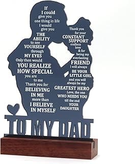 Dad Gifts from Daughter - Meaningful Fathers Day, Birthday, Christmas Sentimental Present for Father, Step Bonus Dad Daddy Papa Pop Old Man Acrylic Keepsake Plaque for Desk Decor Office Home