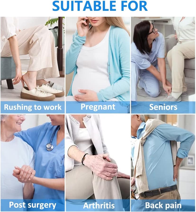 35.5 Inch Long Handled Shoe Horn, Dressing Stick, Sock Remover Aid Helper - Versatile, Adjustable Dressing Aid for Shoes, Socks, Shirts, Pants - Long Shoe Horn, Shoe Horn Long Handle for Seniors