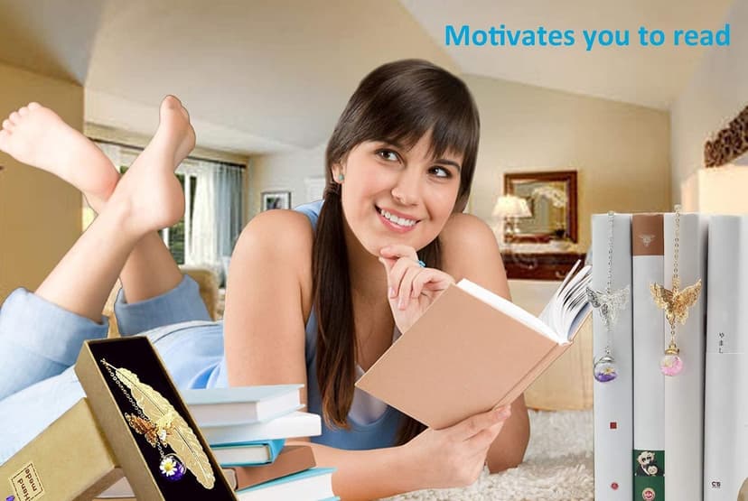 Metal Feather Bookmark with Butterfly Charms Mothers Day Gifts Teacher Appreciation Gifts for Women End of Year Teacher Gifts Birthday Gifts Bookmarks for Women Grils Mom Readers Book Lovers