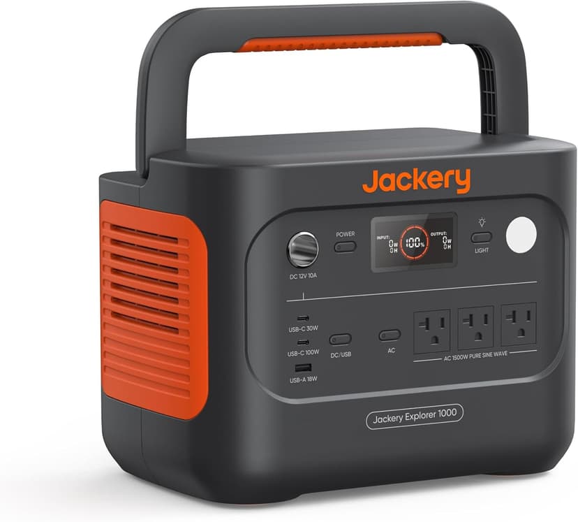 Jackery Solar Generator 1000 v2 with 200W Solar Panel,1070Wh Portable Power Station LiFePO4 Battery,1500W AC/100W USB-C Output, 1Hr Fast Charge for Outdoor,Off-Grid Living,RV,Emergency