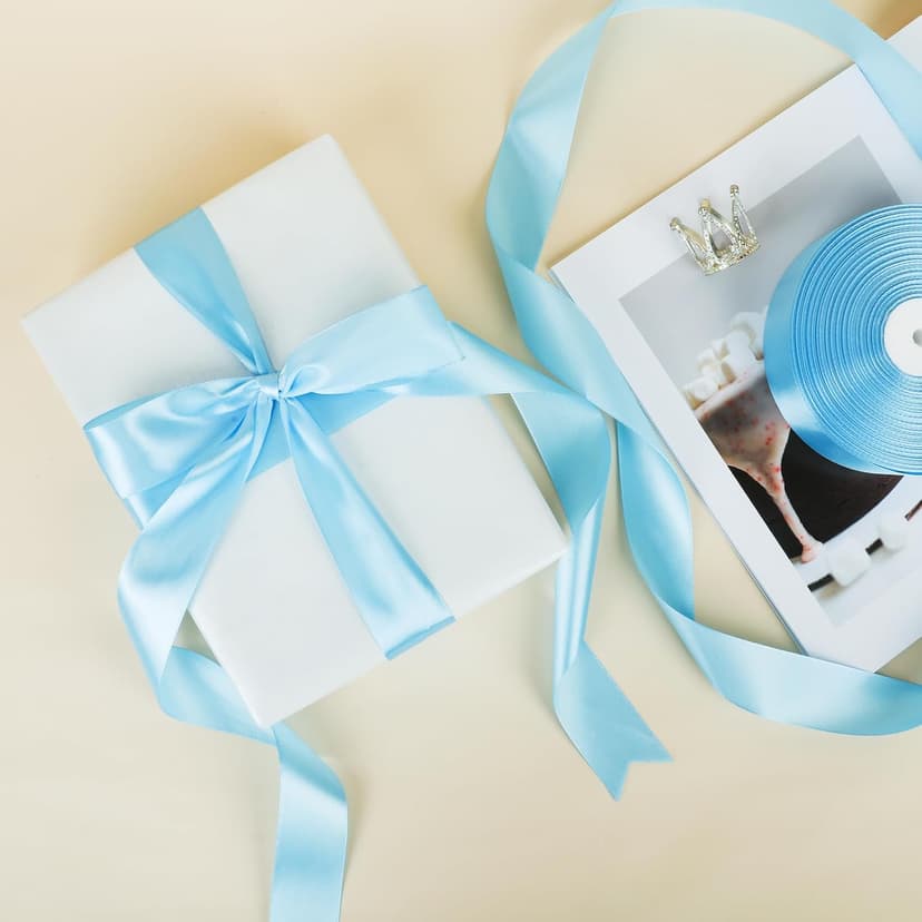 100 Yards Ribbon,1-1/2 Inch Sky Blue Satin Ribbon,Single Face Satin Ribbons,Perfect for Gift Wrapping,Wedding Decoration,Handmade Bows,Wrapping Bouquet, Halloween, Christmas