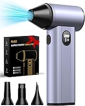 Compressed Air Duster with150,000RPM Brushless Motor, 8000mAh Battery, LED Light, 4-Gear Adjustable Electric Air Blower for Home, Car, Computer, Outdoor