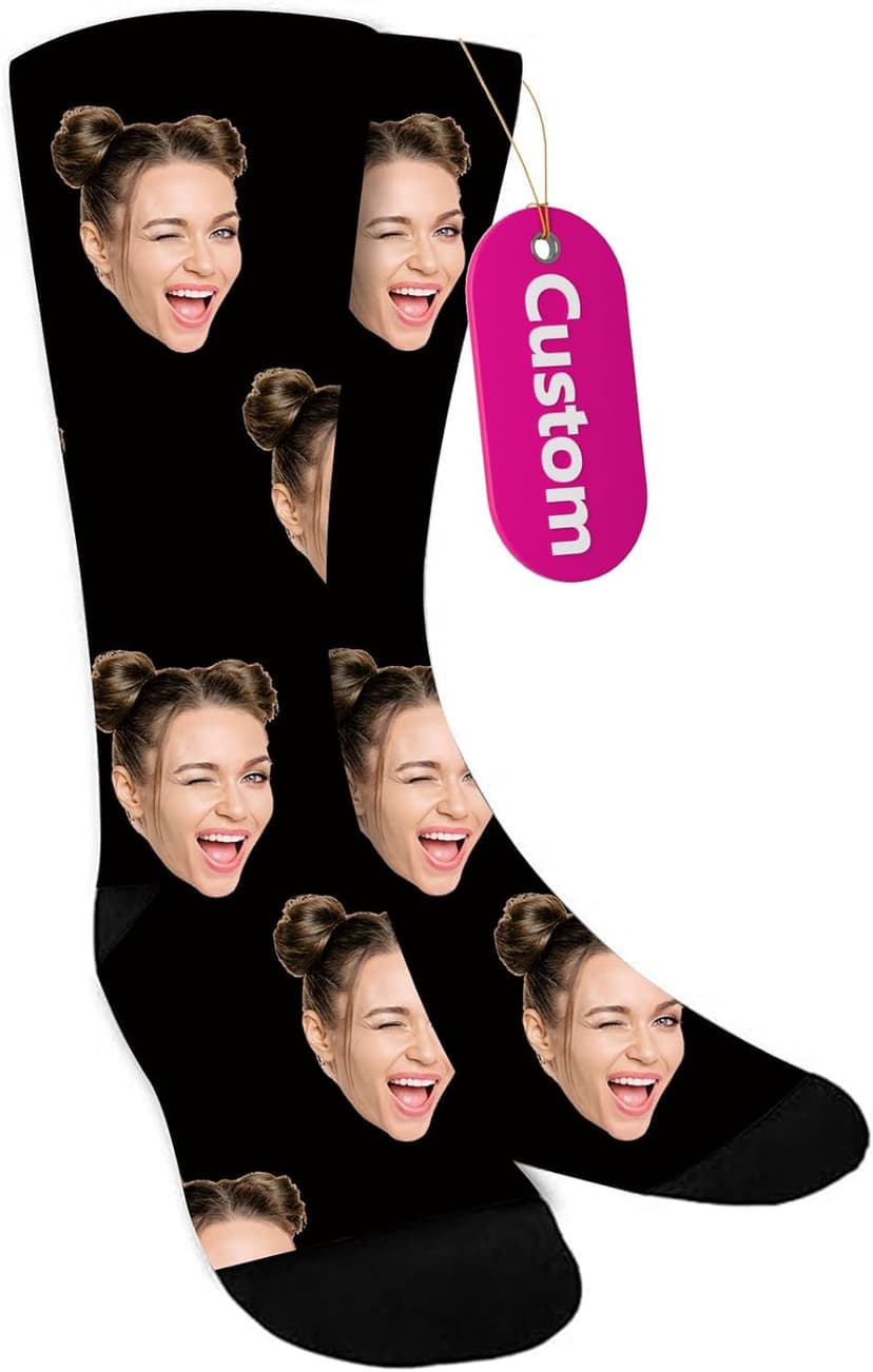 Bemaystar Custom Socks with Photo,Personalized Socks Gifts,Funny Sock Gag Gifts