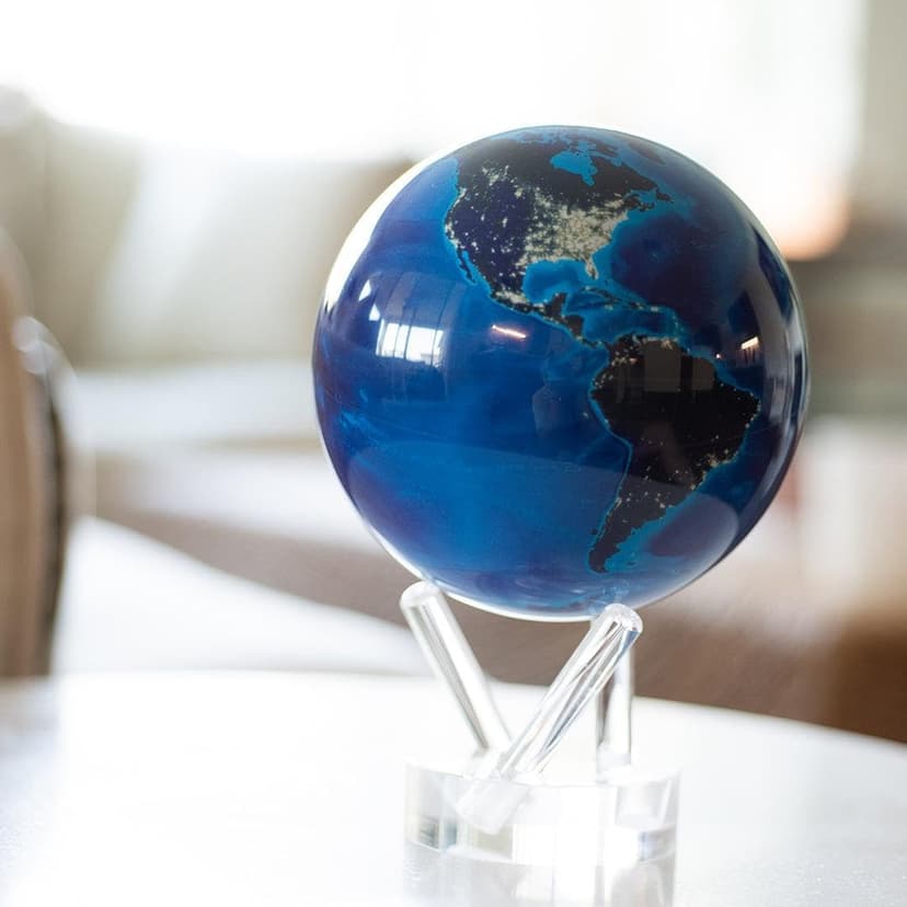 MOVA Globe – Earth at Night (6”) | Rotating Globe Powered by Light, No Batteries or Cords | City Lights Satellite Imagery | Unique Gift or Modern Desk Decor