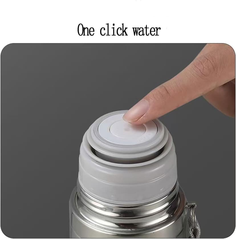 Stainless Steel Thermal Bottle Vacuum Insulated Coffee Trave Mug for Hot and Cold Drinks Double Walled Sport Water Flask with Cup 17Oz/500Ml(Silver)