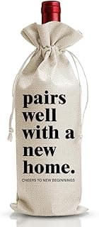 DOI-LANEE Housewarming Wine Bag for Homeowner, New Home Gifts Bag for Women, Welcome To The Neighborhood Gift for Neighbor, Homeowner Realtor Gifts, Pairs Well with A New Home