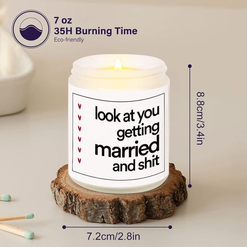 BaubleDazz Funny Wedding Gifts, Bachelorette & Bridal Shower Gift for Bride, 7oz Lavender Scented Soy Wax Candle, Bride to Be, Engagement Gifts for Couples