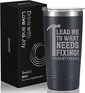 Funny Handyman gifts for Men, Handyman Gifts Idea, Best Gifts for Plumbers, 20 oz Insulated Stainless Steel Tumbler, Lead Me to What Needs Fixing