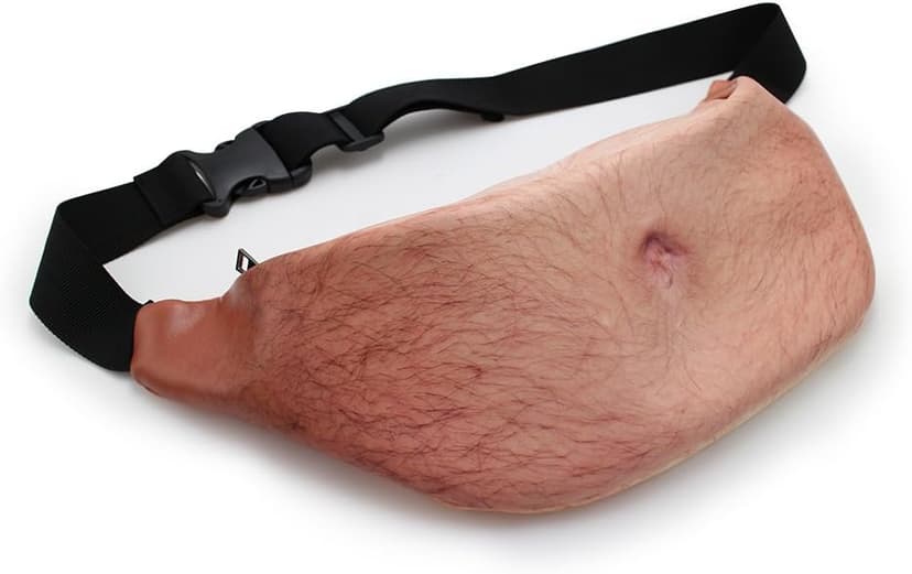 Funny White Elephant Gifts for Men Women Gag gifts Christmas Gift Exchange,Belly Fanny Pack Dad Bag Fake Beer Belly Waist Pack Unisex Waist Bag
