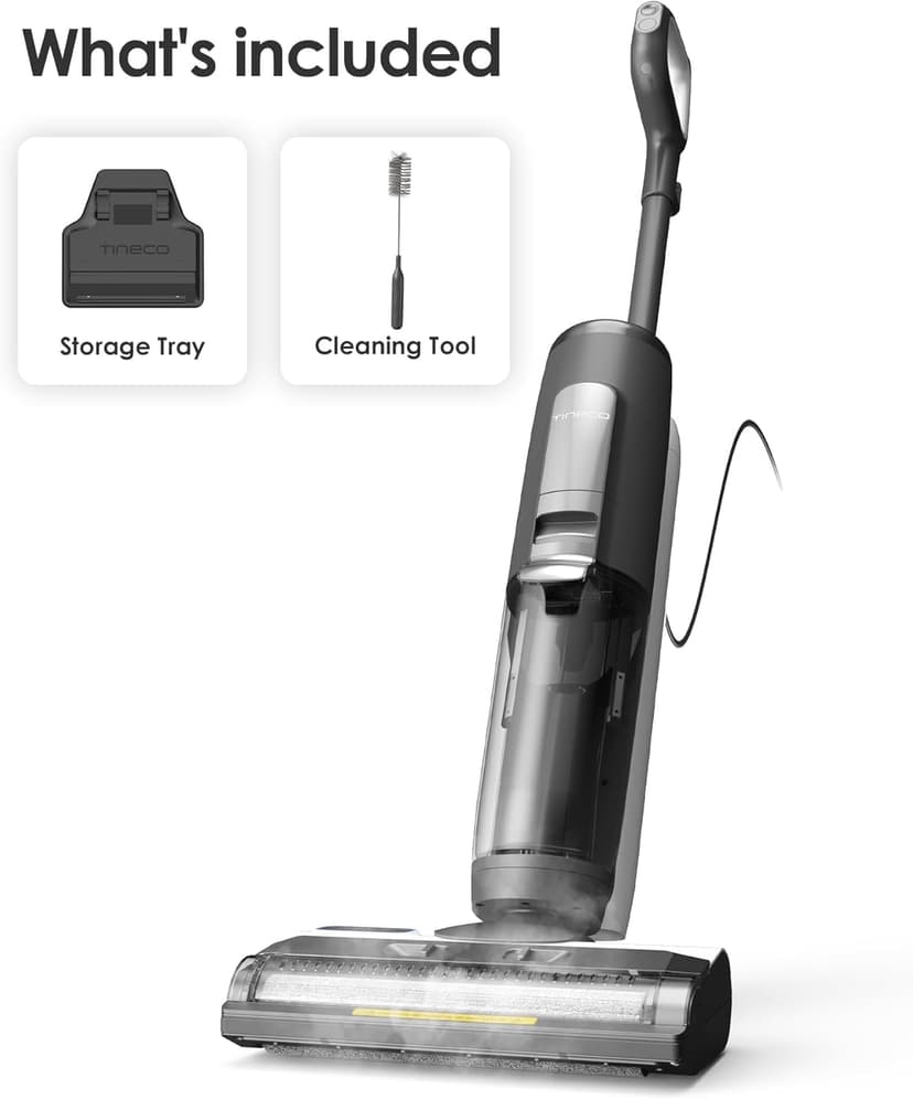 Tineco iFLOOR 5 Steam Wet Dry Vacuum All-in-one, Steam Mop Hardwood Floor Cleaner Great for Sticky Messes, 248℉ High-Temp Steam, Self-Cleaning with steam