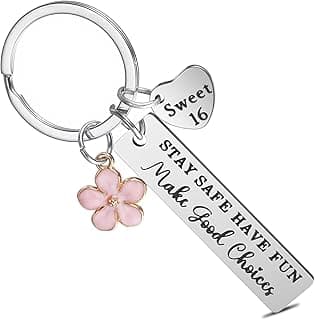 Ouligay Sweet 16 Gifts for Girls, 16th Birthday Gift for Girls Keychain, Sweet Sixteen Christmas Gifts for 16 Year Old Girl, 16th Party Decoration Favors for Teen Girl Daughter Sister Best Friend