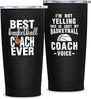 Basketball Coach Gifts for Men Women, Best Coach Gifts Basketball, Coaches Gift from Team Basketballs, Basketballs Coaches Gift Ideas-20 oz Stainless Steel Tumbler