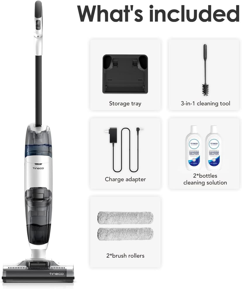 Tineco iFLOOR 2 Complete Cordless Wet Dry Vacuum Floor Cleaner and Mop, One-Step Cleaning for Hard Floors, Great for Sticky Messes and Pet Hair