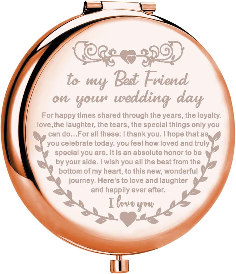 UJIMS to My Best Friend on Your Wedding Day Gifts for Bride Best Friend to Bride Makeup Mirror Wedding Gift for Bride (Best Friend to Bride Mirror)
