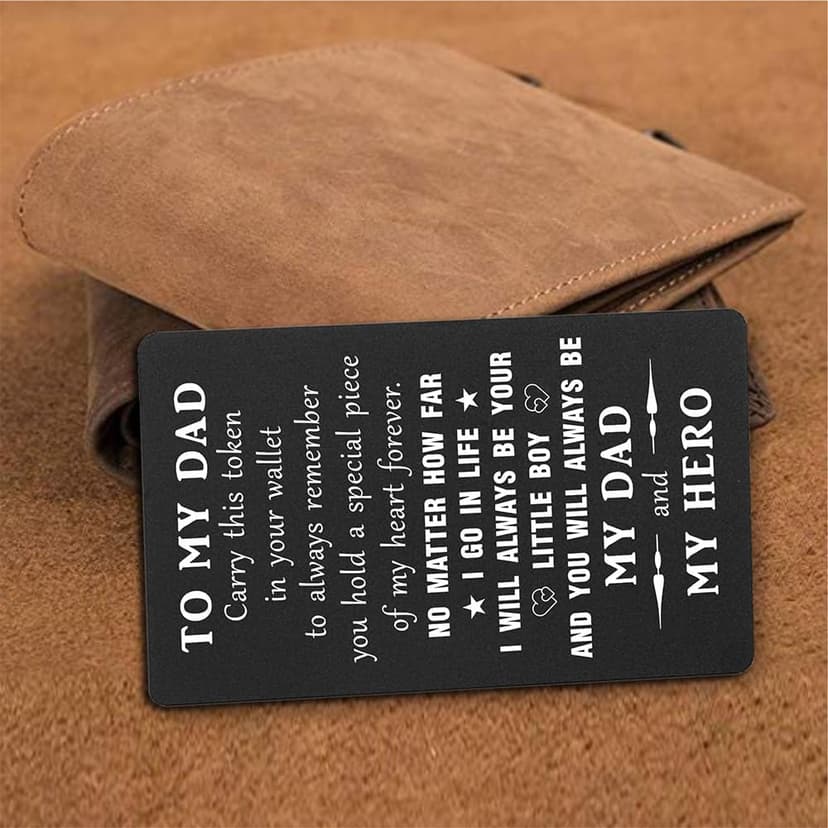 TANWIH Gifts for Dad You Are My Hero - Best Dad Birthday Gifts from Son, Father Son Engraved Wallet Card, Meaningful Fathers Day Christmas Presents for Men