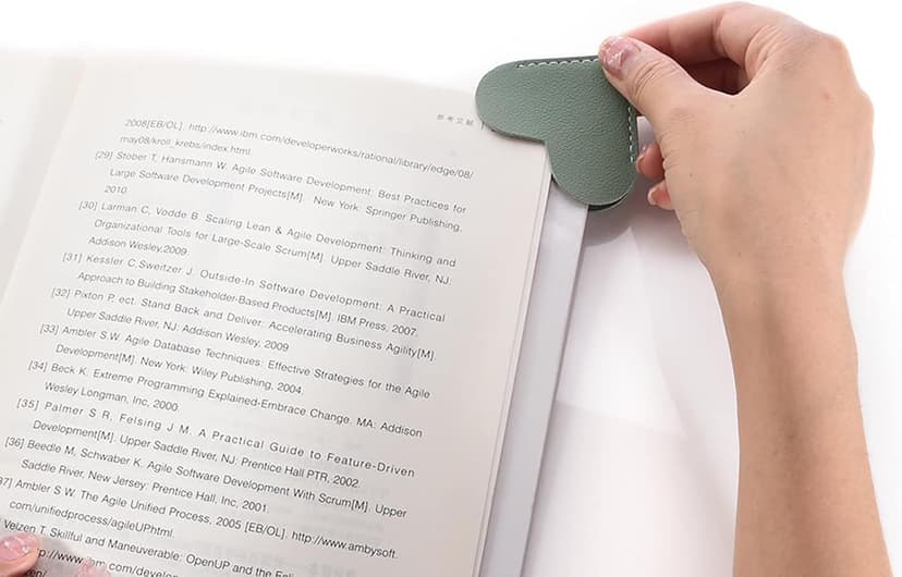 Leather Heart Bookmarks, Wayzton Corner Page Book Accessories for Women, Kids, Cute Handmade Reading Gifts