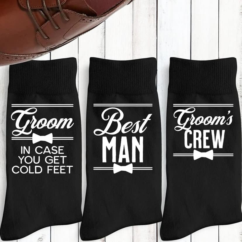 Groomsman Gifts For Men Wedding Gifts Novelty Socks Funny Proposal Gifts Groom Bestman 100% Cotton Crew Socks