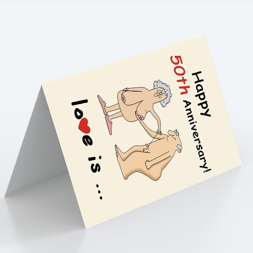 Funny 50th Wedding Anniversary Card for Men Women, Funny 50 Years Anniversary Decorations Gifts for Couple Husband Wife