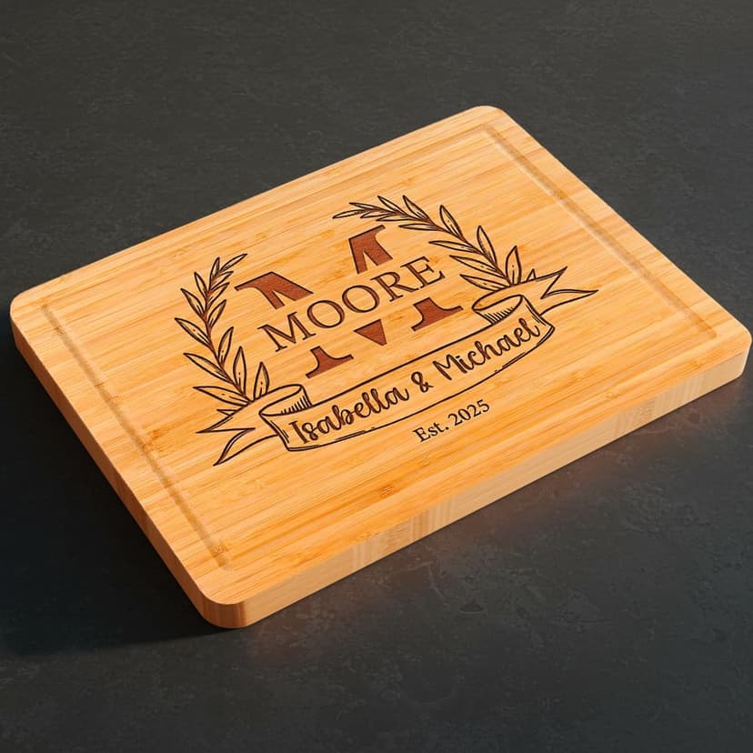 Personalized Cutting Board – Custom Wood Cutting Board for Kitchen – Engagement Gifts for Couples, Bridal Shower, Anniversary, Wedding or Housewarming Gift Idea