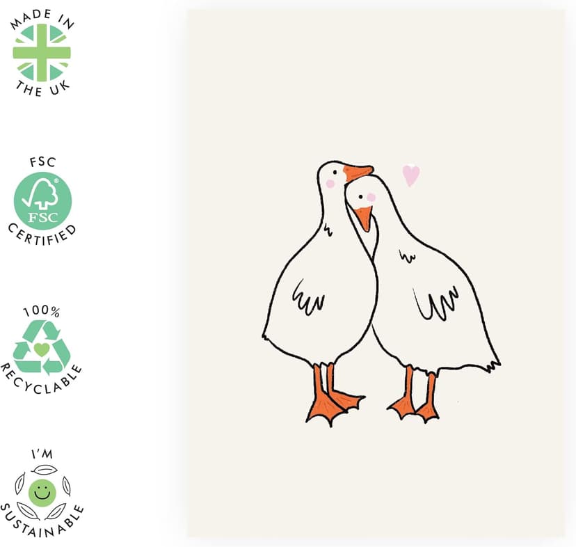 CENTRAL 23 Boyfriend Birthday Card - Girlfriend Anniversary Card - Ducks In Love - Wedding Anniversary Card For Husband Wife - Valentines Cards For Her - I Miss You Card - Comes With Fun Stickers