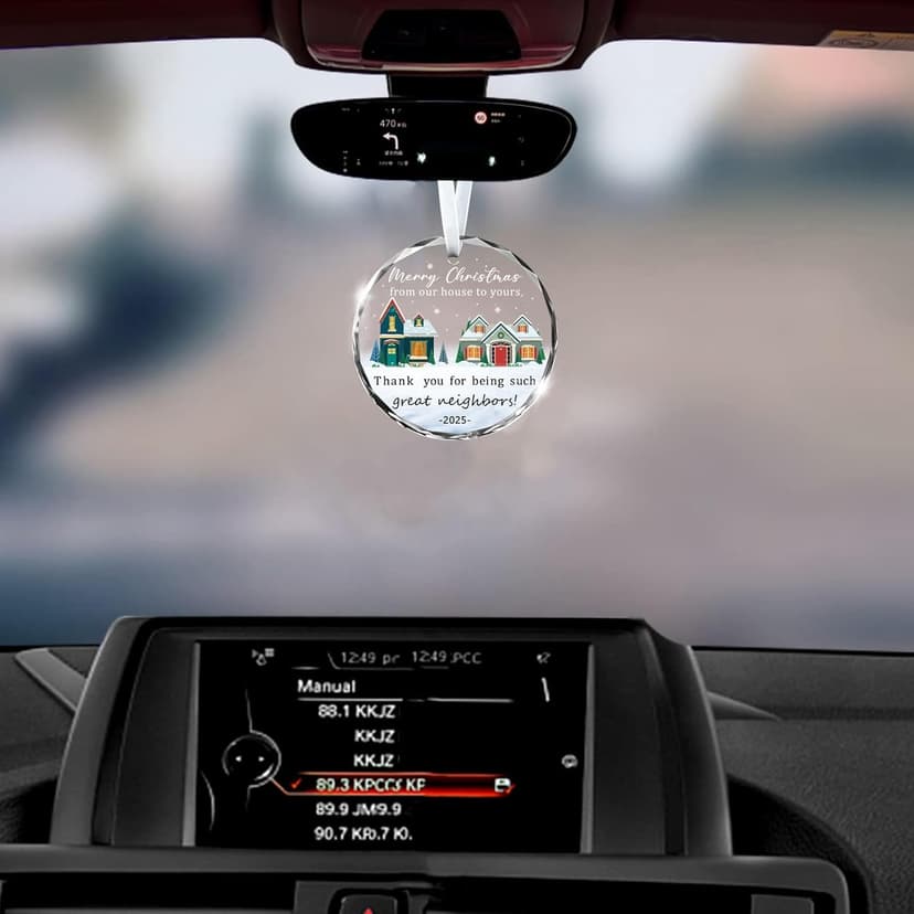 Christmas Ornaments 2025,Neighbor Gifts Merry Christmas from Our House to Yours Ornament Funny Glass Xmas Tree Decorations Neighbor Gift Ideas for Neighbors Best Friends Women Boyfriend Girlfriend