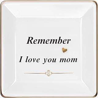 Ceramic Jewelry Tray for Mom: Christmas Gifts for Women Wife Grandma.Trinket Tray Dish Decorations for Rings Earrings Necklaces Bracelet, Mothers Day Birthday Gifts for Women Mom Sister Friends