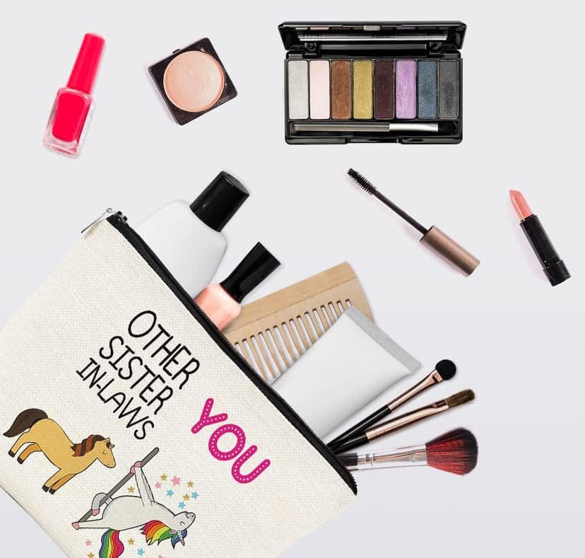 EXUQO Sister in Law Gifts,Funny Makeup Bag,Gift for Sister,Sister In Law Birthday Gifts,Funny Sister in Law Gifts,Graduation Wedding Gift for Sister Friend Cosmetic Bag Pouch