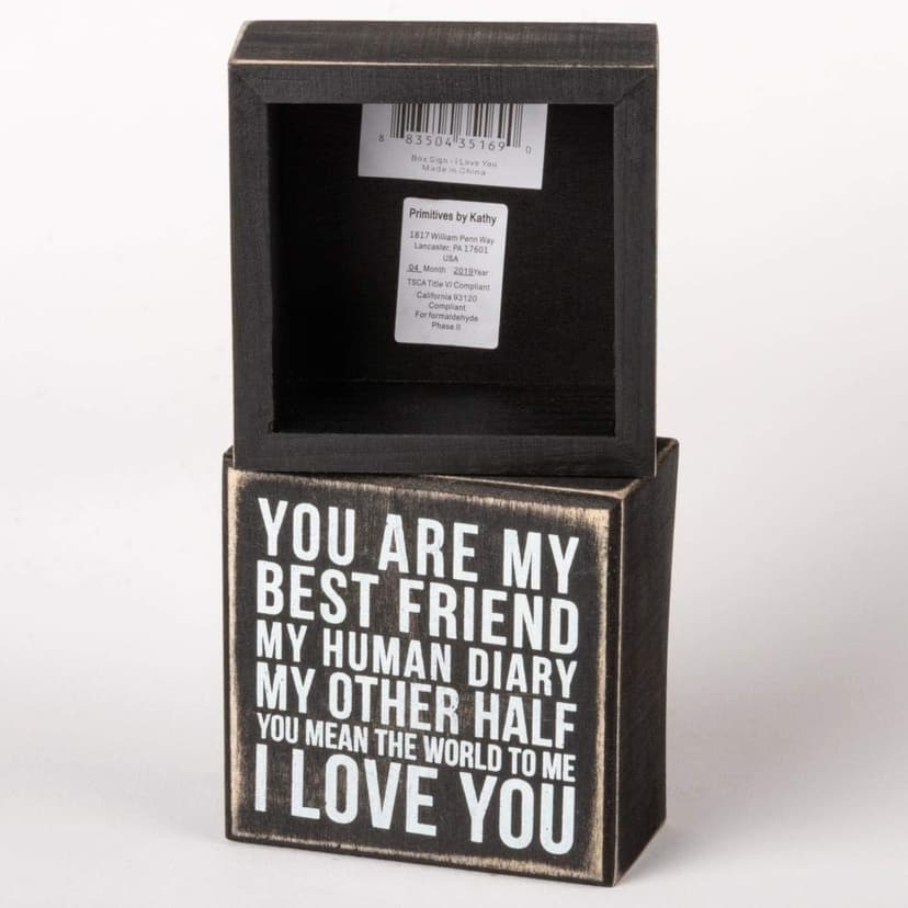 Primitives by Kathy 35169 Box Sign, 3.5" x 3.5", My Other Half , Black