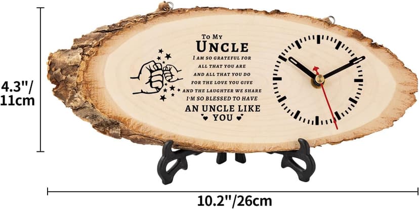 BeauGift Uncle Gifts, Christmas Wooden Clock Gifts for Uncle from Niece Nephew, Best Uncle Ever Gifts Idea for Birthday Christmas Fathers Day