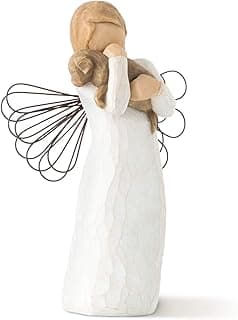 Willow Tree Angel of Friendship, for Those who Share The Spirit of Friendship, Angel Carrying Dog as Reminder of Loyal Pets and Friends, Present and Past, Sculpted Hand-Painted Figure
