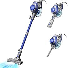 Intercleaner 23Ft Corded Vacuum Cleaner, with LED Headlights & Large Dust Cup, Powerful Suction for Hard Floors & Carpets, Adjustable Stick, Perfect for Pet Hair, Wall Mount Storage
