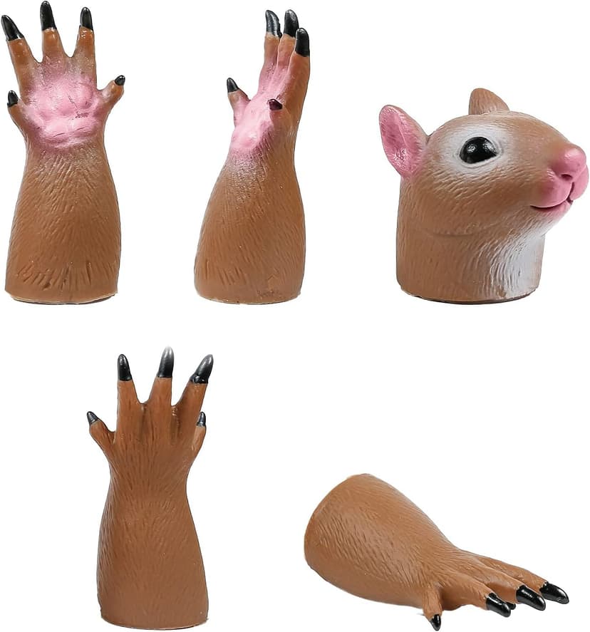 AQKILO Squirrel Finger Puppet Set, Animals Puppet Show Theater Props, Novelty Toys Weird Stuff Gifts